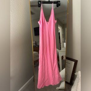 Hot pink WASHABLE silk dress